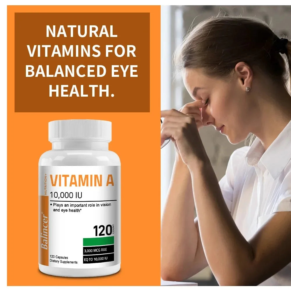 Vitamin A Capsules - Antioxidant, Promotes Healthy Skin, Eyes, and Immune System