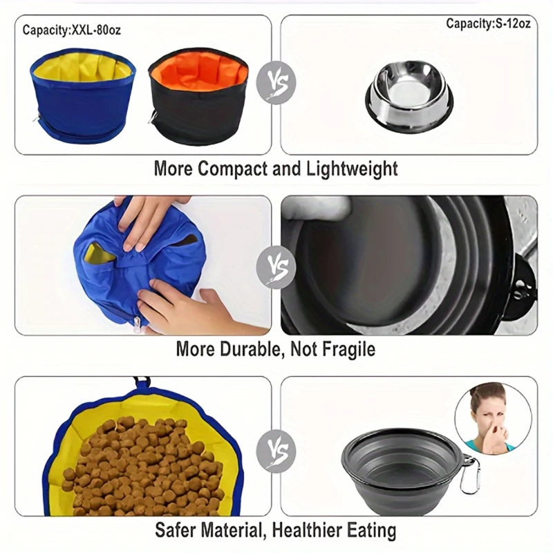Collapsible Food And Water Pet Bowls