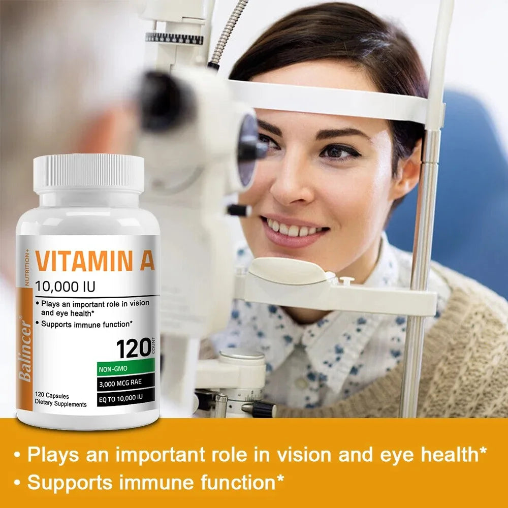 Vitamin A Capsules - Antioxidant, Promotes Healthy Skin, Eyes, and Immune System