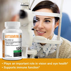 Vitamin A Capsules - Antioxidant, Promotes Healthy Skin, Eyes, and Immune System