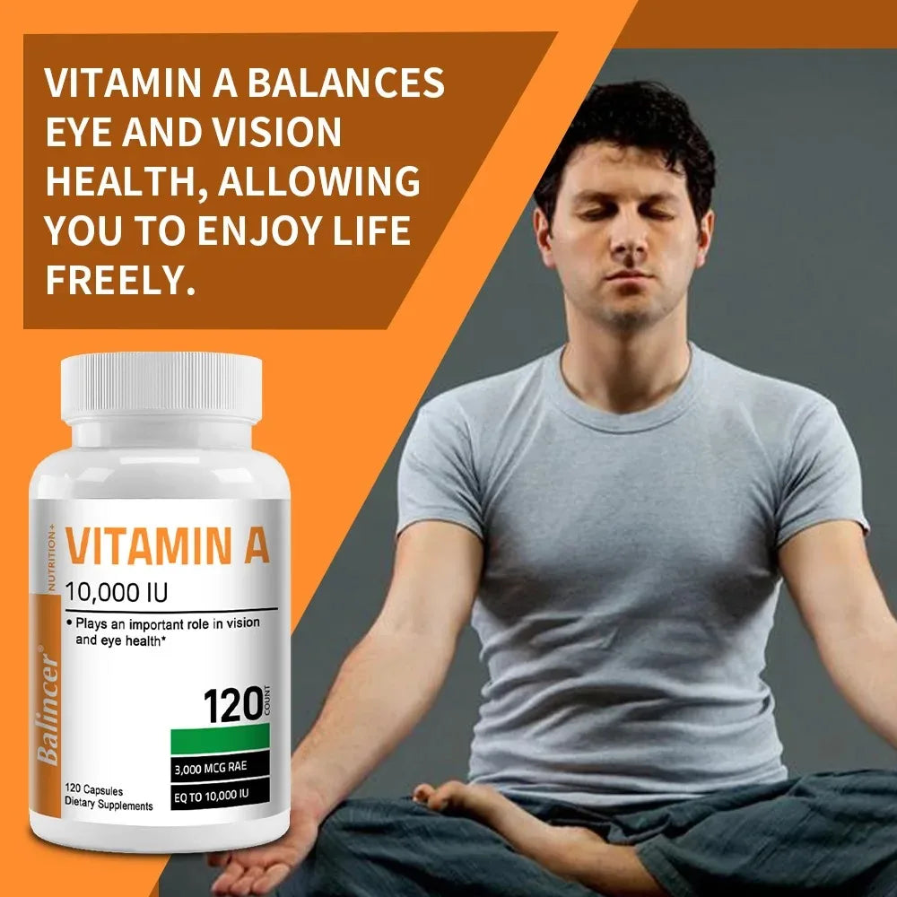 Vitamin A Capsules - Antioxidant, Promotes Healthy Skin, Eyes, and Immune System
