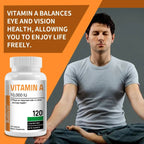 Vitamin A Capsules - Antioxidant, Promotes Healthy Skin, Eyes, and Immune System