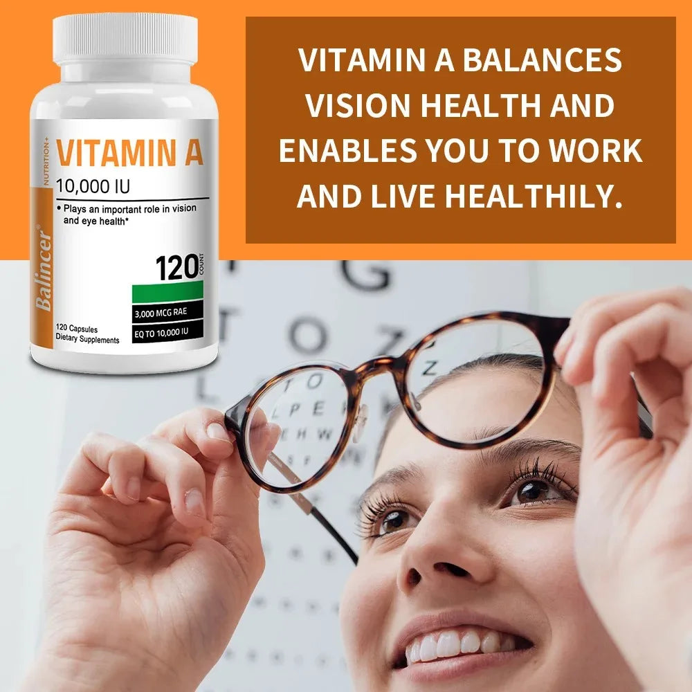Vitamin A Capsules - Antioxidant, Promotes Healthy Skin, Eyes, and Immune System
