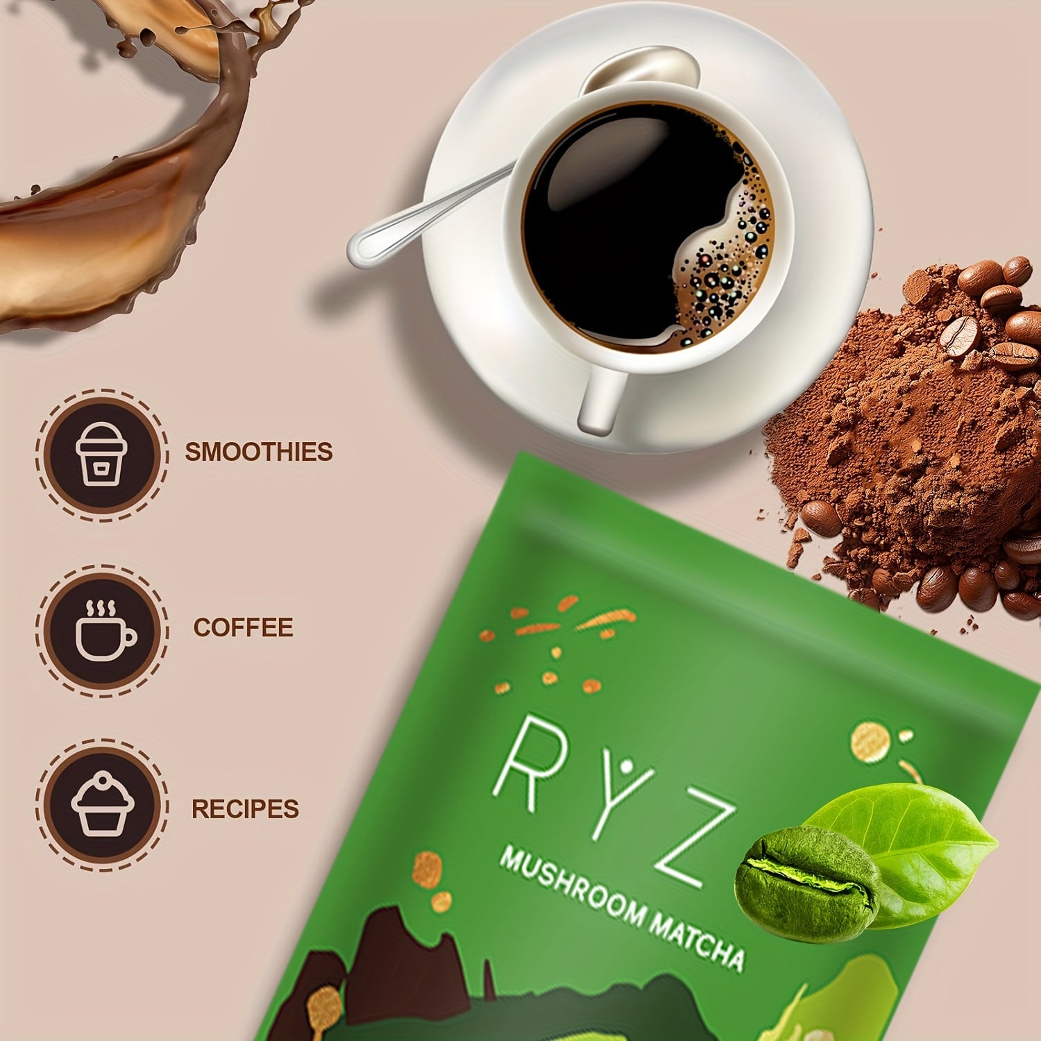 Mushroom Coffee - Premium Coffee Blend With Grass Fed Collagen, Reishi, Cordyceps, Lion's Mane And L-Theanine